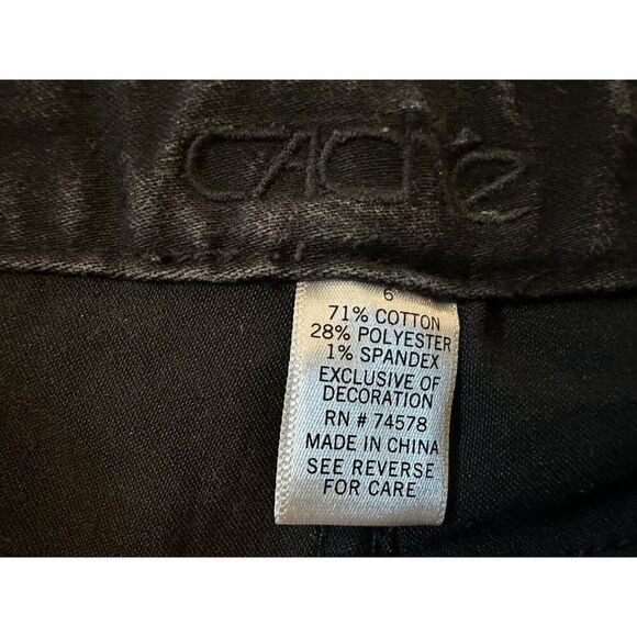 y2k Vintage Cache Black Studded Jeans with Zipper Ankles Size 5 - Picture 8 of 14